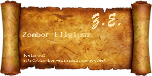 Zombor Eligiusz névjegykártya